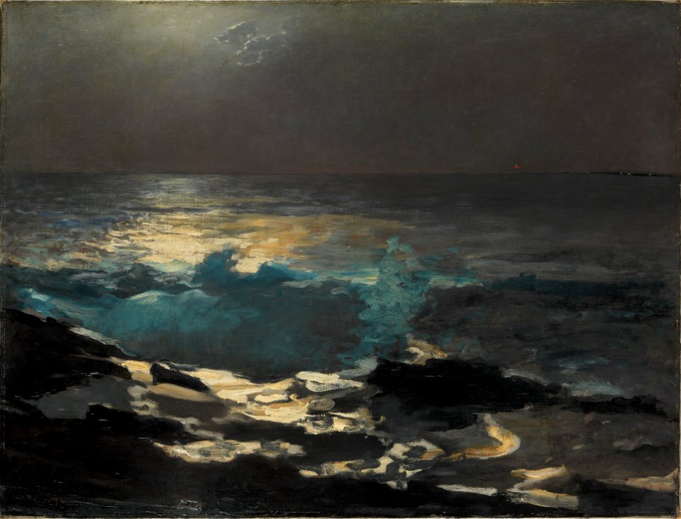 Winslow Homer - Moonlight, Wood Island Light