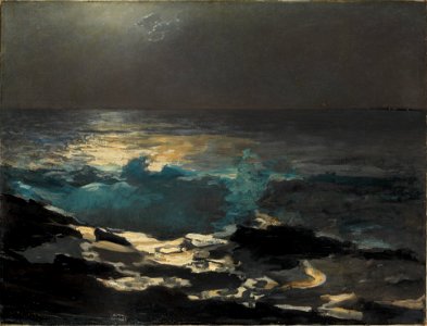 Winslow Homer - Moonlight, Wood Island Light. Free illustration for personal and commercial use.