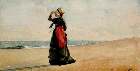 Winslow Homer - Woman on the Beach, Marshfield (1874)