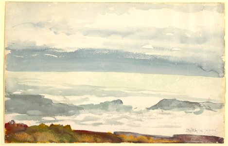 Drawing, Ocean Seen from a Cliff- View at Prout's Neck, Maine, ca. 1894 (CH 18174221)