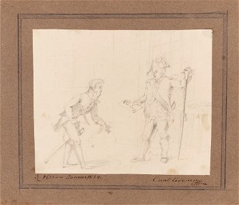 Homem entregando papel a D. João VI, da Coleção Brasiliana Iconográfica