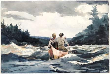 Winslow Homer - Canoe in Rapids (1897)