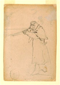 Drawing, Soldier Taking Aim, 1862 (CH 18174055). Free illustration for personal and commercial use.