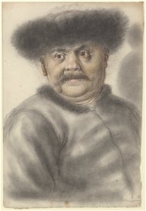 Homme coiffé d'un bonnet de fourrure, de face (Nicolas Lagneau)