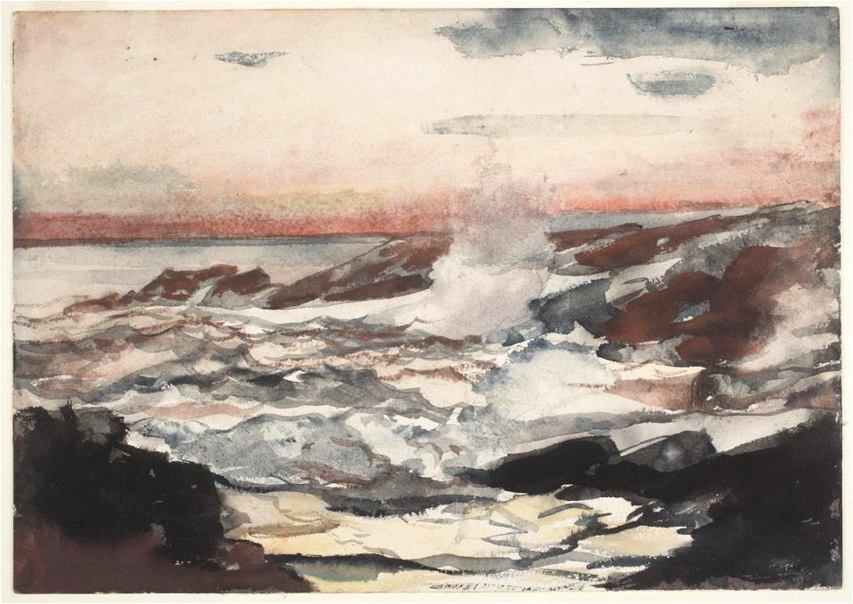 Winslow Homer - Prout's Neck, Surf On Rocks (1895)