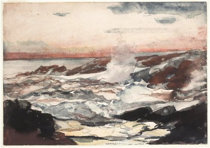 Winslow Homer - Prout's Neck, Surf On Rocks (1895)