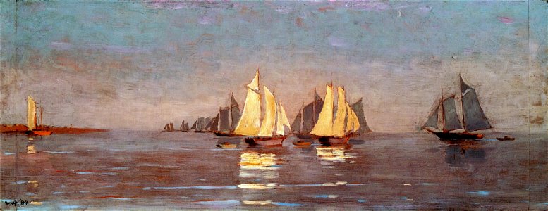 Winslow Homer - Mackerel Fleet at Dawn (1884)