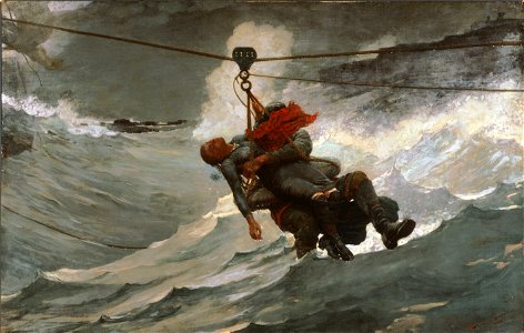 Winslow Homer - The Life Line. Free illustration for personal and commercial use.