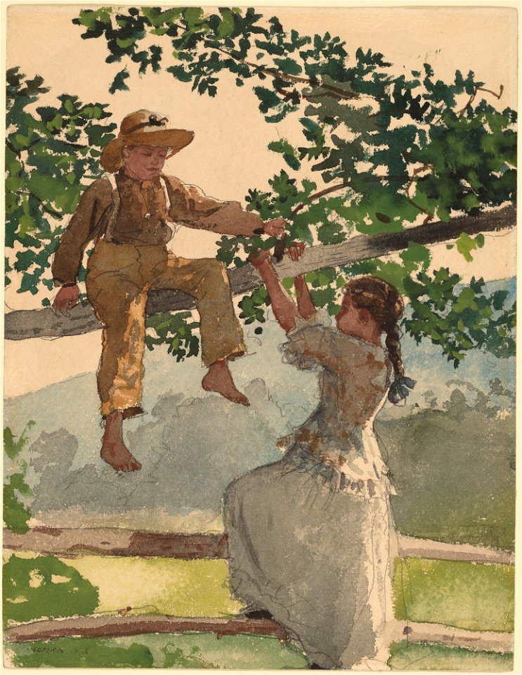Winslow Homer - On the Fence (1878)