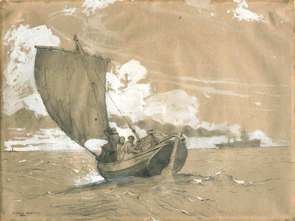 Winslow Homer - Fishing off Scarborough (1882)
