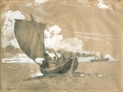 Winslow Homer - Fishing off Scarborough (1882)
