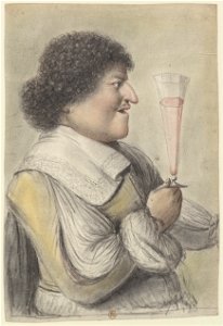 Homme de profil à droite, levant son verre (Nicolas Lagneau)