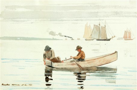 Winslow Homer - Boys Fishing, Gloucester Harbor (1880)