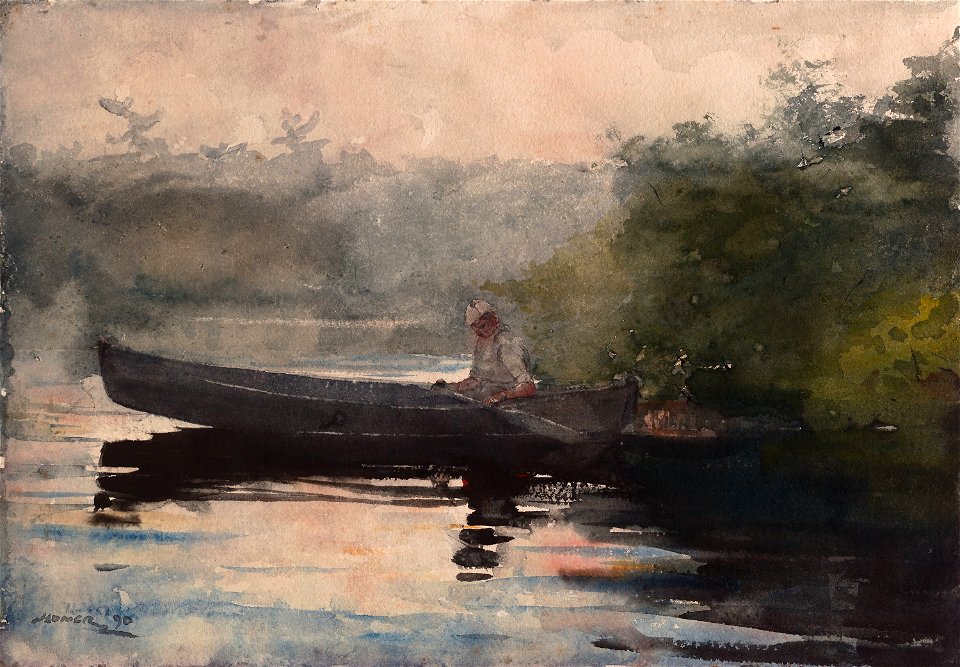 Winslow Homer - The End of the Day, Adirondacks (1890)