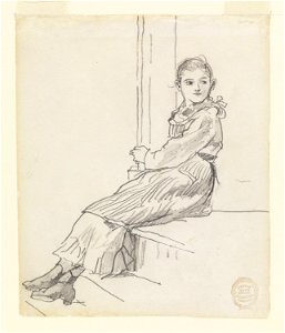 Winslow Homer - Girl Seated on a Porch Step - Google Art Project