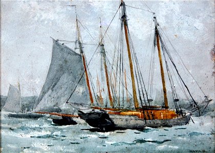 Winslow Homer - Three Schooners at Anchor, Gloucester (1880)