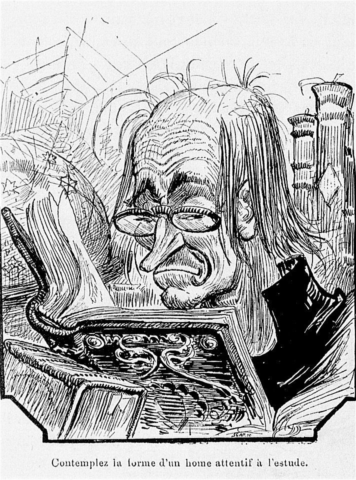 Homme étudiant - Tiers Livre de Rabelais illustré par Albert Robida, chap. XXXI