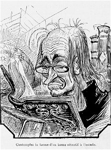 Homme étudiant - Tiers Livre de Rabelais illustré par Albert Robida, chap. XXXI