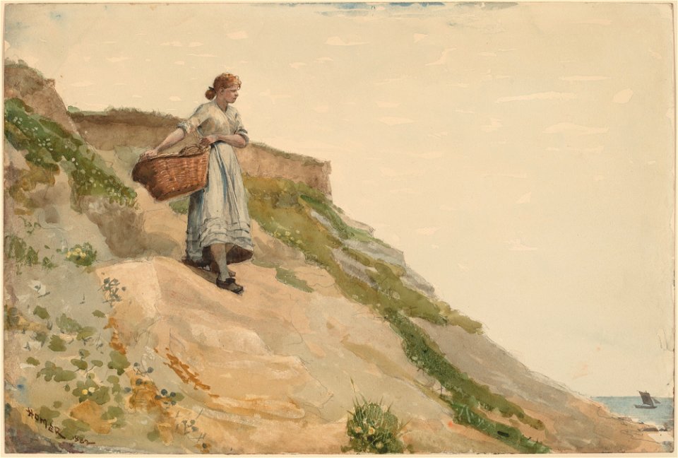 Winslow Homer - Girl Carrying a Basket (1882)