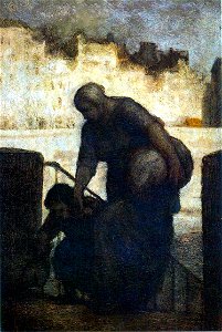 Honoré Daumier - Laundress on the Quai d'Anjou - WGA05958
