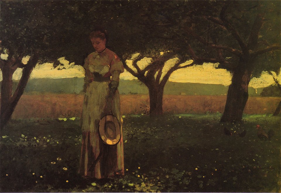 Winslow Homer - Girl in the Orchard (1874)