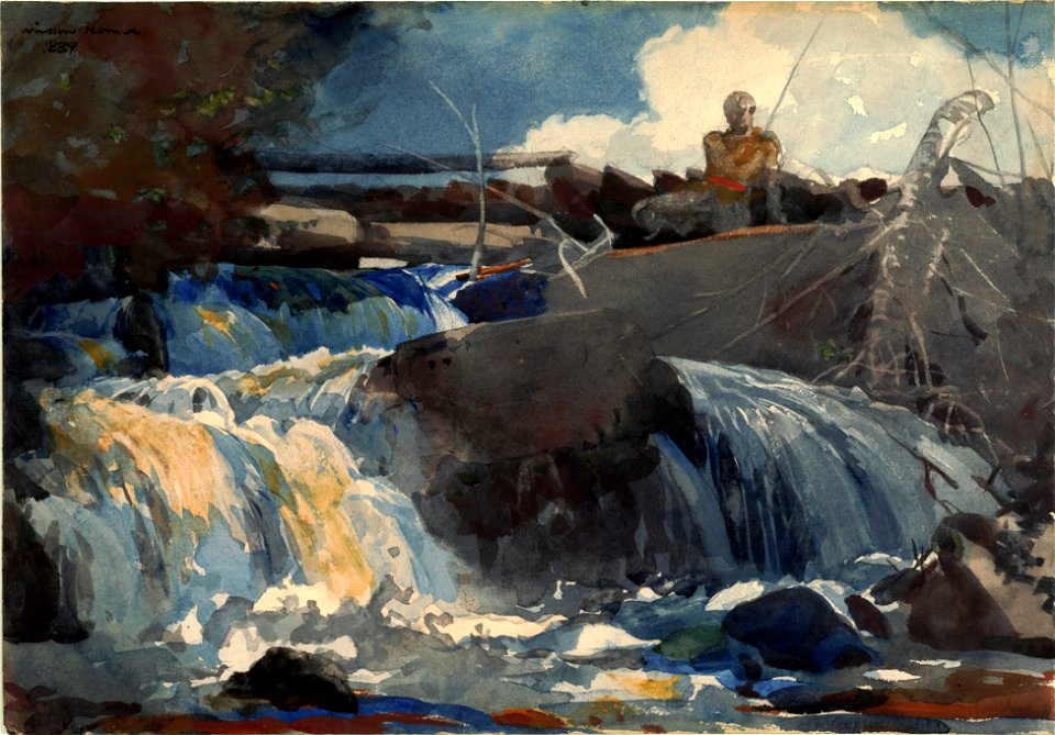 Winslow Homer - Casting in the Falls (1889)