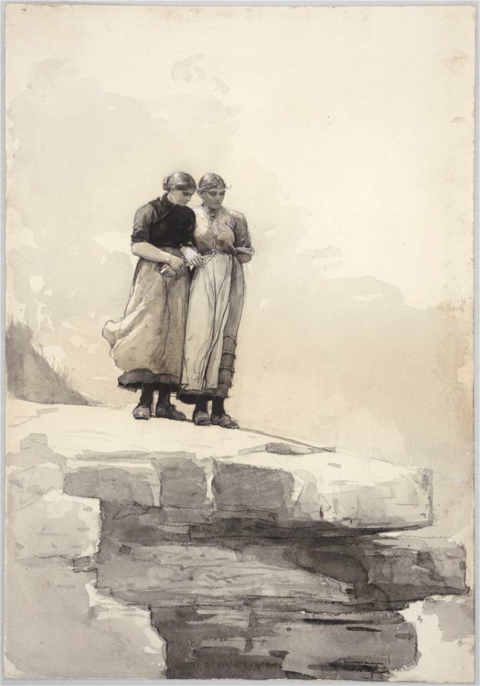 Winslow Homer - Two Girls on a Cliff (c.1883)