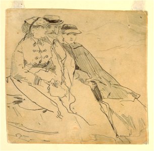 Drawing, Three Figures, 1868 (CH 18174815). Free illustration for personal and commercial use.