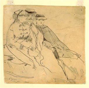 Drawing, Three Figures, 1868 (CH 18174815)