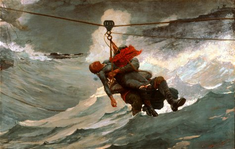 Winslow Homer, American - The Life Line - Google Art Project. Free illustration for personal and commercial use.