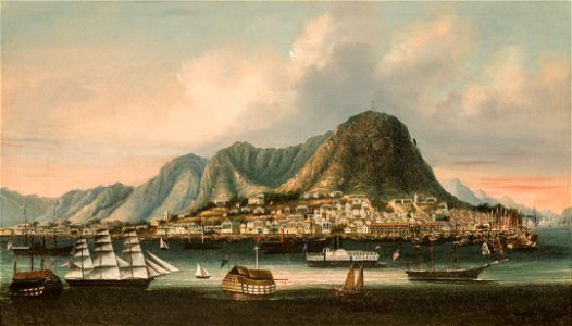 Hong Kong and Victoria Peak Circa 1855. Free illustration for personal and commercial use.