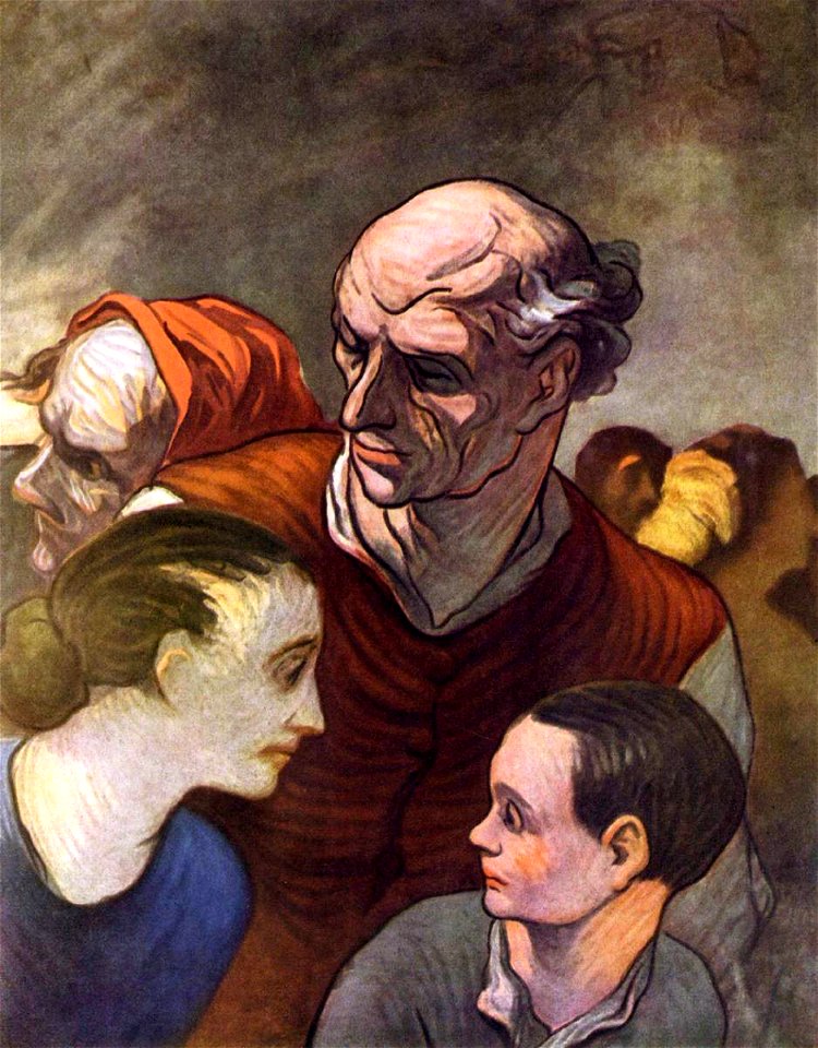 Honoré Daumier - Family on the Barricades in 1848 - WGA5954