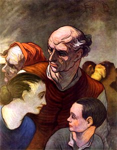 Honoré Daumier - Family on the Barricades in 1848 - WGA5954