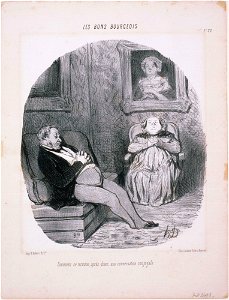 Honoré Daumier - Les Bons Bourgeois- Comment se termine...Une conversation conjugale - Google Art Project