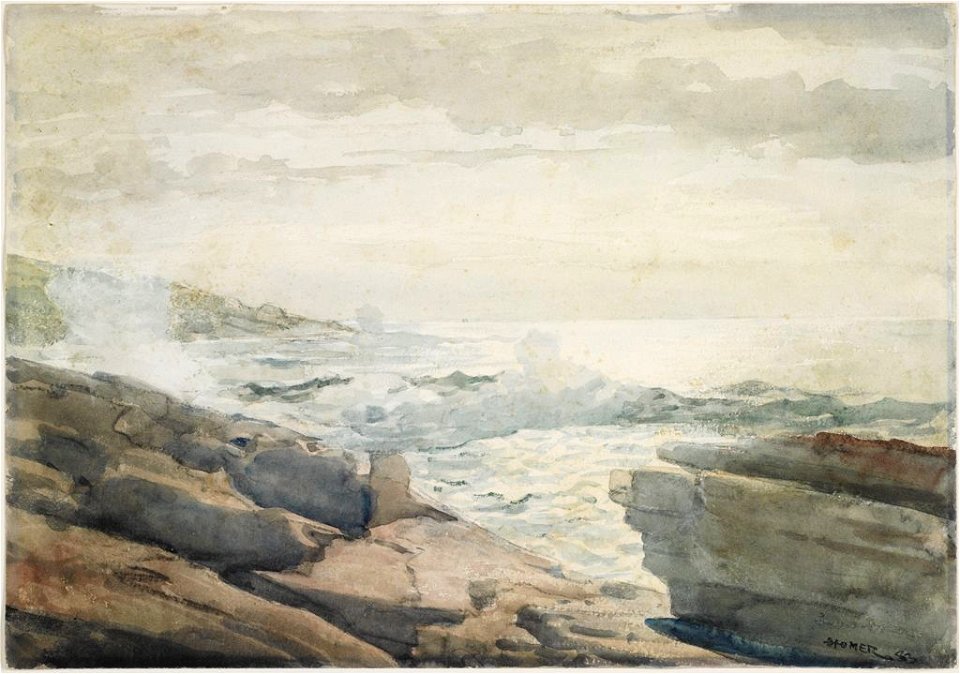 Winslow Homer - Waves on A Rocky Coast (1883)