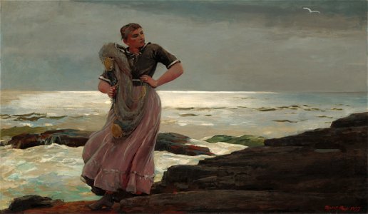 Winslow Homer, A Light on the Sea, 1897. Oil on canvas, Corcoran Gallery of Art, Washington,. Free illustration for personal and commercial use.
