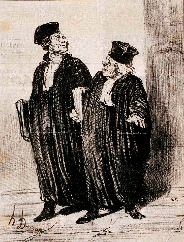 Honoré Daumier, Lawyers and Litigants (1851), lithograph, 14.88 x 10.13 mm., The Phillips Collection, Washington D. C. I