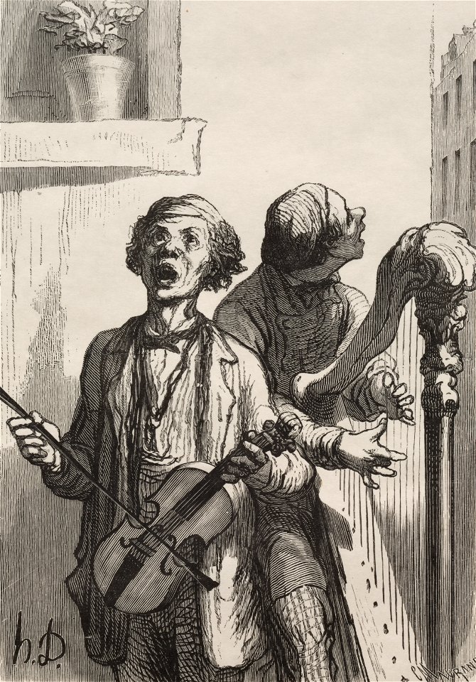 Honoré Daumier (French, 1808-1879) - The Singers, Street Singers - 1921.1485 - Cleveland Museum of Art