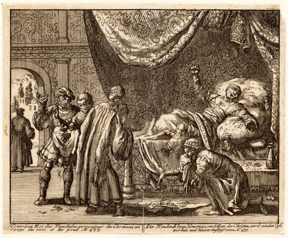 Honoricus, koning der Vandalen, sterft en wordt door wormen gegeten, objectnr A 41875