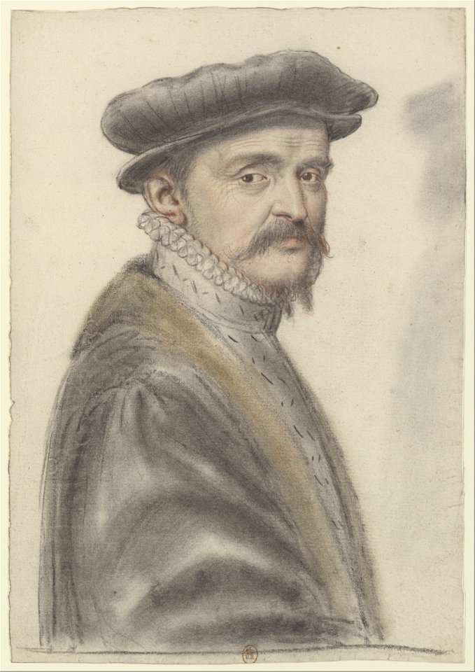 Homme coiffé d'une toque, de trois-quarts à droite (Nicolas Lagneau)
