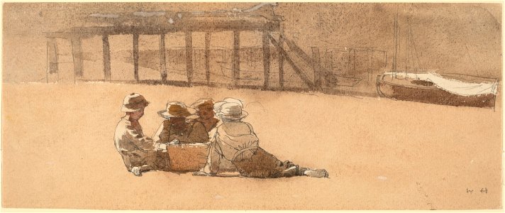 Winslow Homer - Four Boys on a Beach (c.1873)