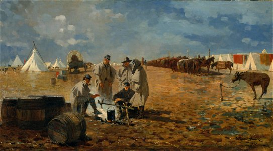 A Rainy Day in Camp by Winslow Homer 1871