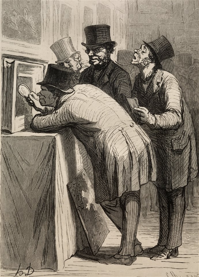 Honoré Daumier (French, 1808-1879) - The Auction Room, The Amateur - 1921.1479 - Cleveland Museum of Art