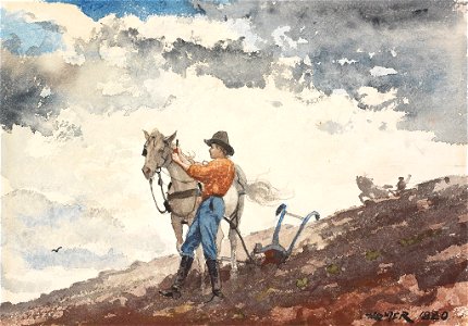 Winslow Homer - Boy and Horse Plowing (1880)