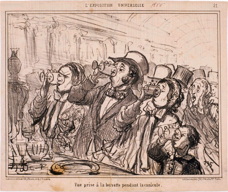Honoré Daumier - L'Exposition Universelle- Vue prise à la buvette pendant la canicule - Google Art Project