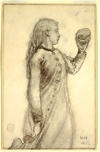 Drawing, Girl Holding a Shell, 1879 (CH 18174891). Free illustration for personal and commercial use.