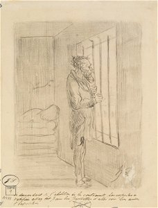 Honoré Daumier - Man under lock and key - A-2002-174 - Finnish National Gallery