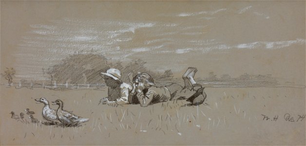 Winslow Homer - Two Boys Watching the Parade (1874)