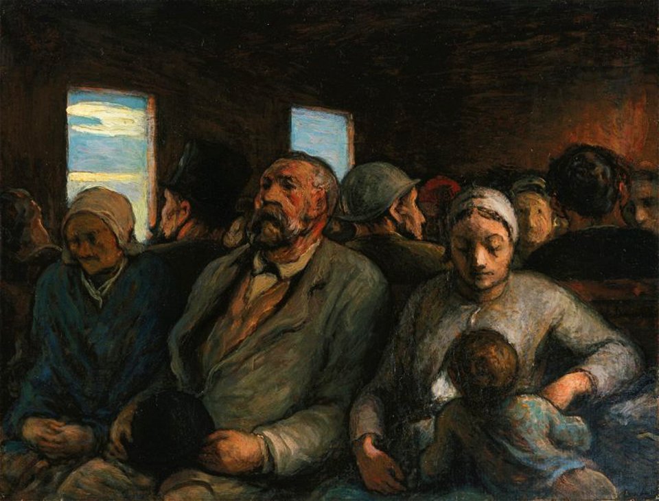 Honorè Daumier, Third Class Carriage (1856-58) oil on panel (26 x 33.9 cm) Fine Arts Museums of San Francisco