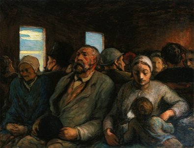 Honorè Daumier, Third Class Carriage (1856-58) oil on panel (26 x 33.9 cm) Fine Arts Museums of San Francisco